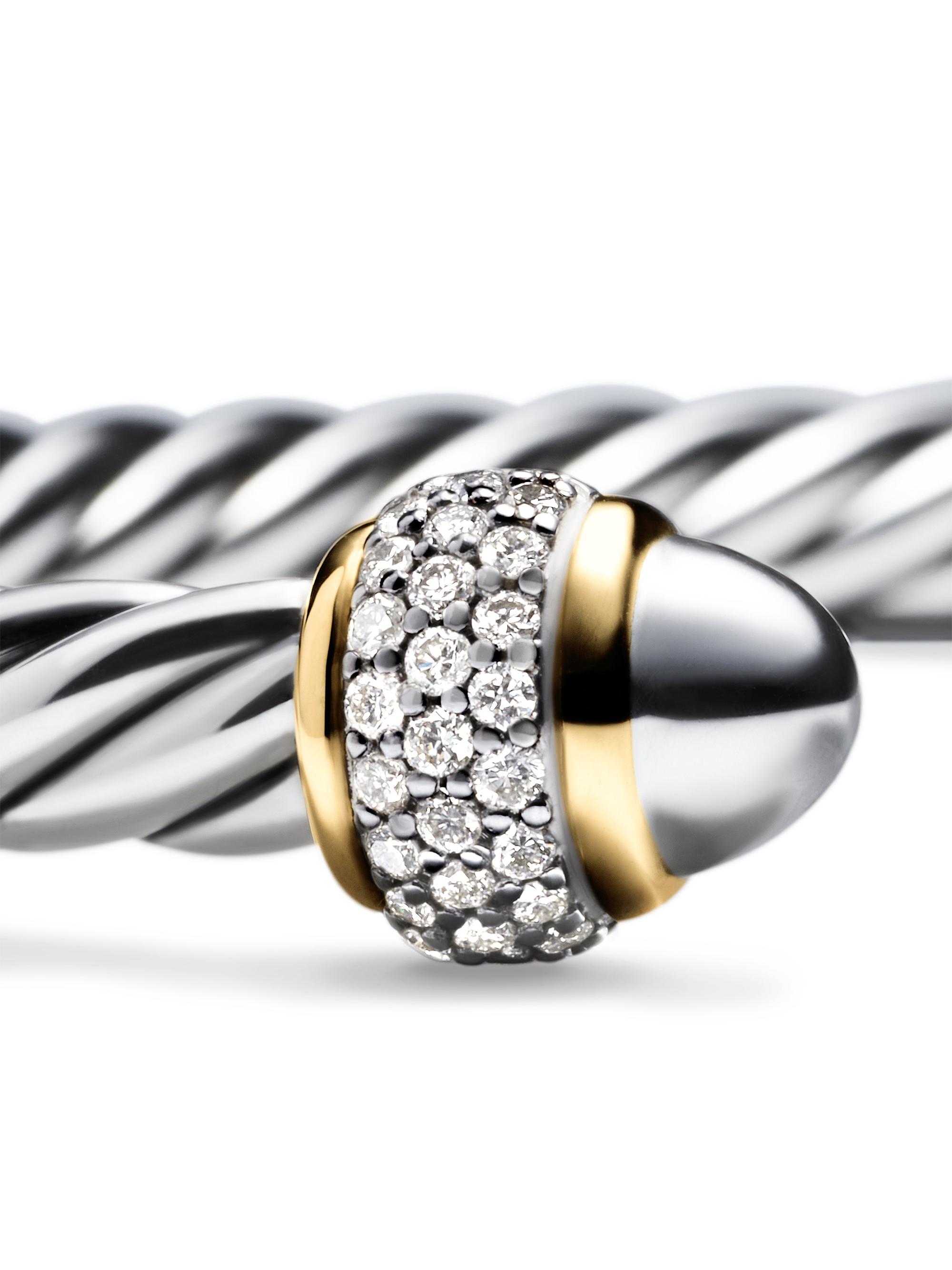 David Yurman Women's Cable Bracelet in Sterling Silver - Silver Dome